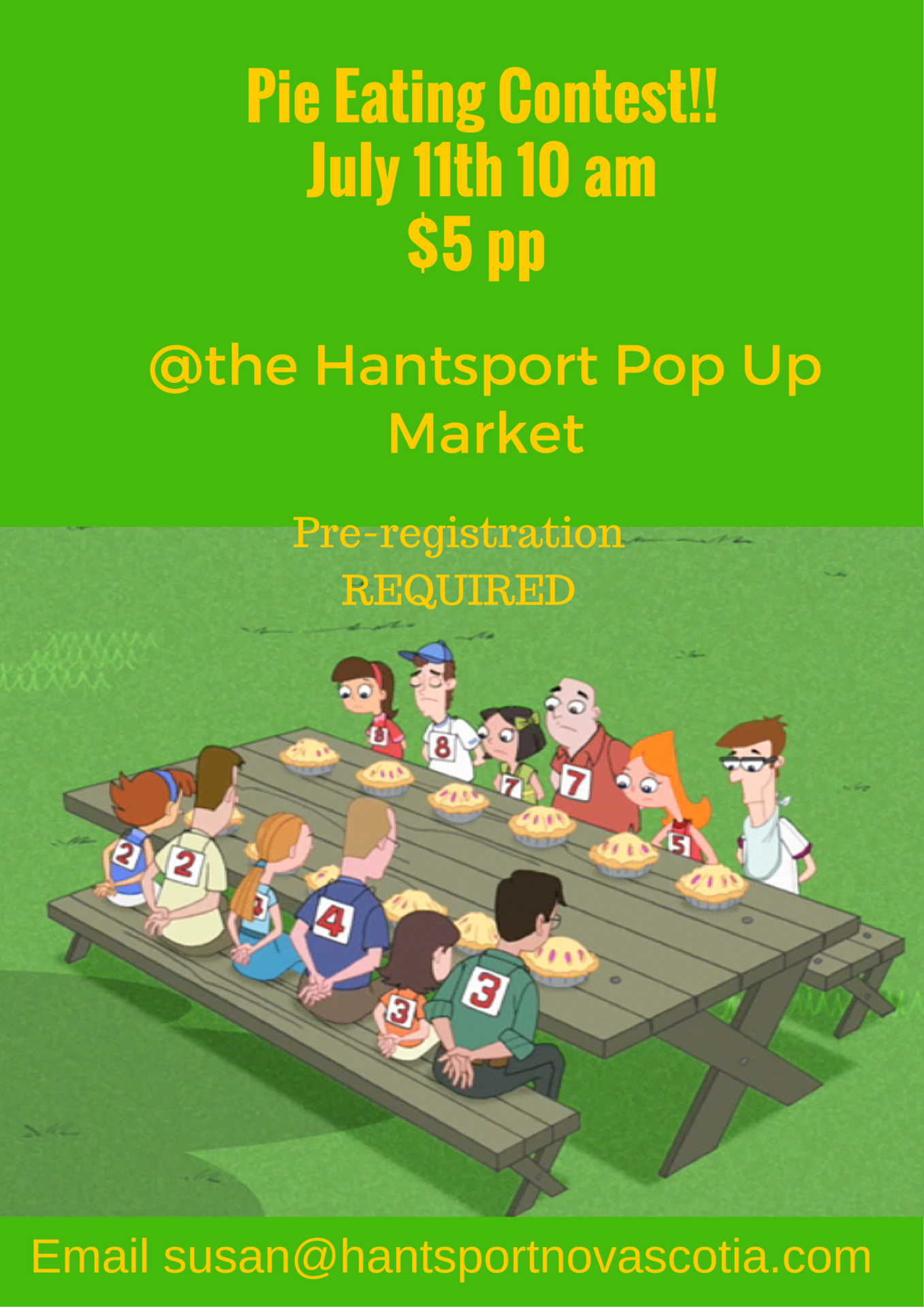 Pie Eating Contest at Visitor Information Centre, Hantsport (July 11