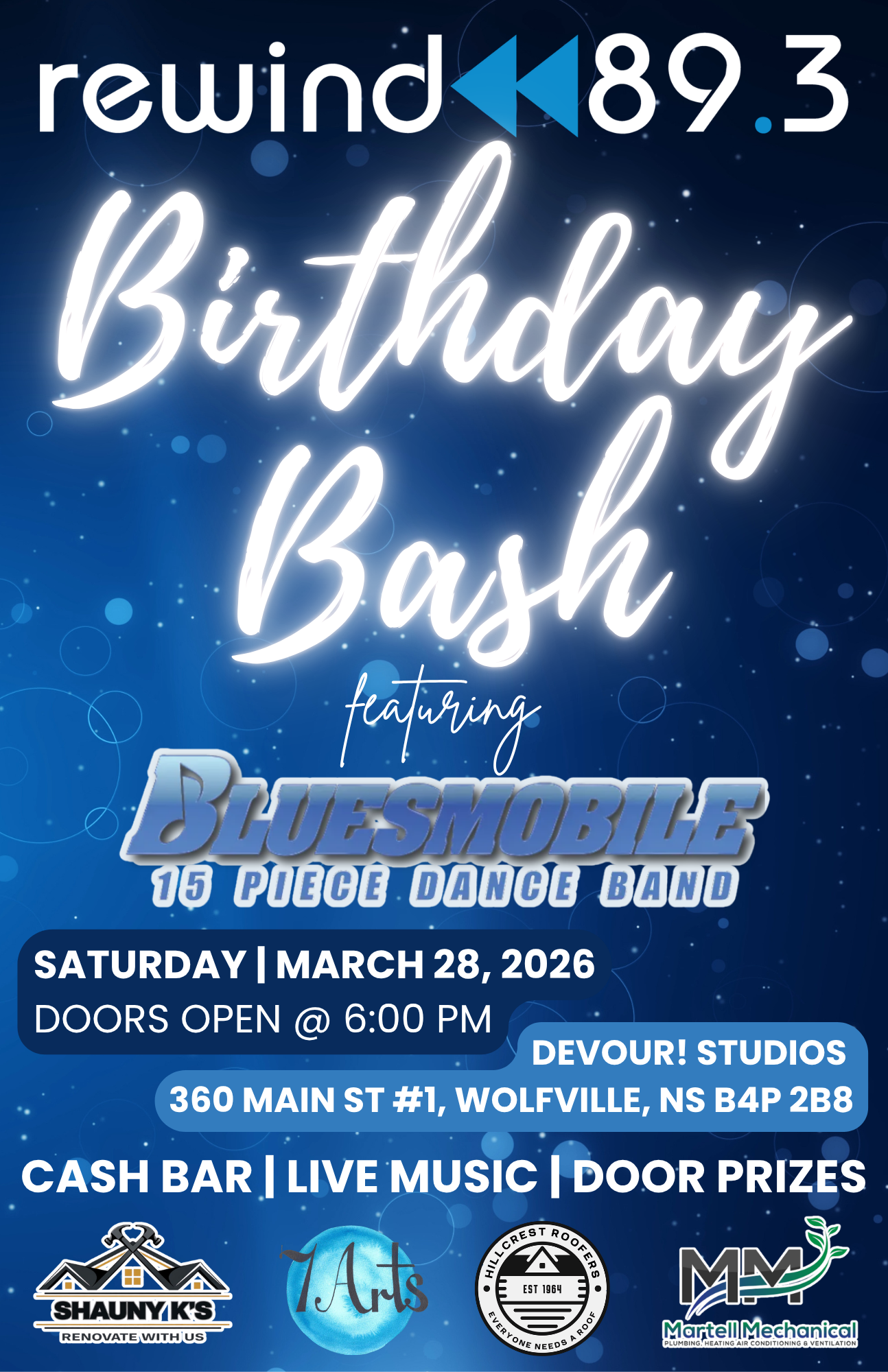 Rewind 89.3's 5th Birthday Bash at Devour! Studios, Wolfville