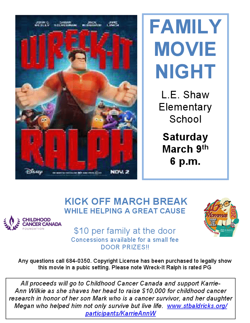 Wreck It Ralph Family Movie At L E Shaw Elementary School Images, Photos, Reviews