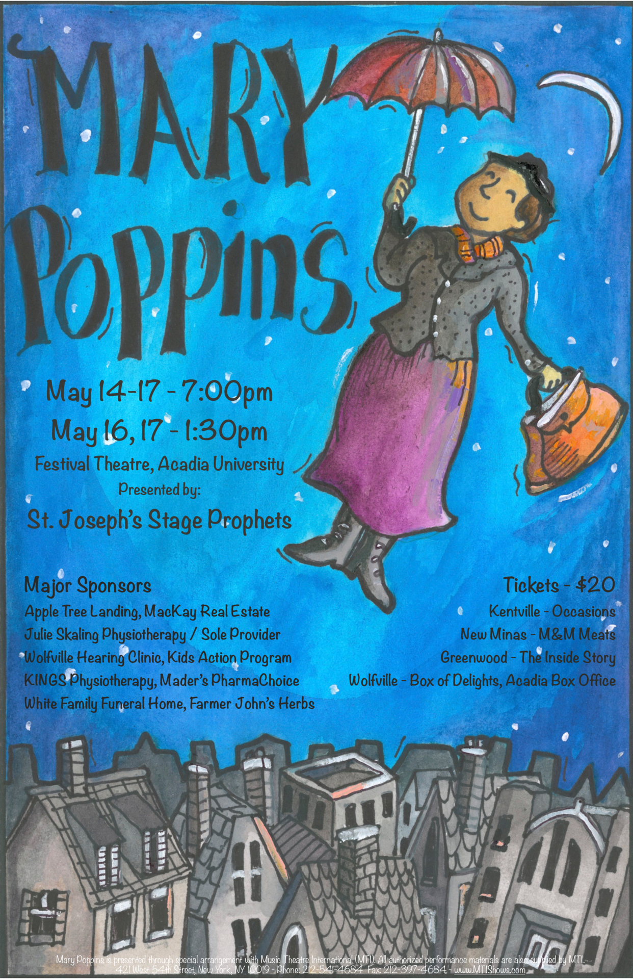 Mary Poppins At Festival Theatre Wolfville May 15 15 7pm
