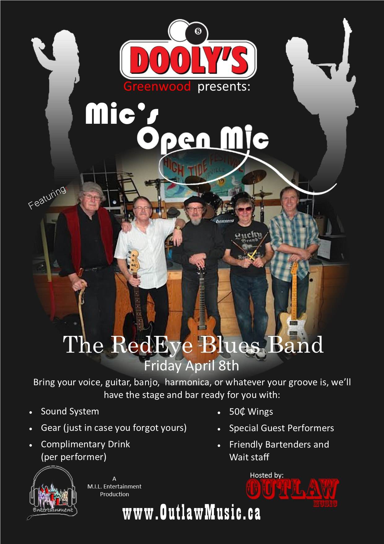 Open Mic with The RedEye Blues Band at Doolys, Greenwood (April 8, 2016