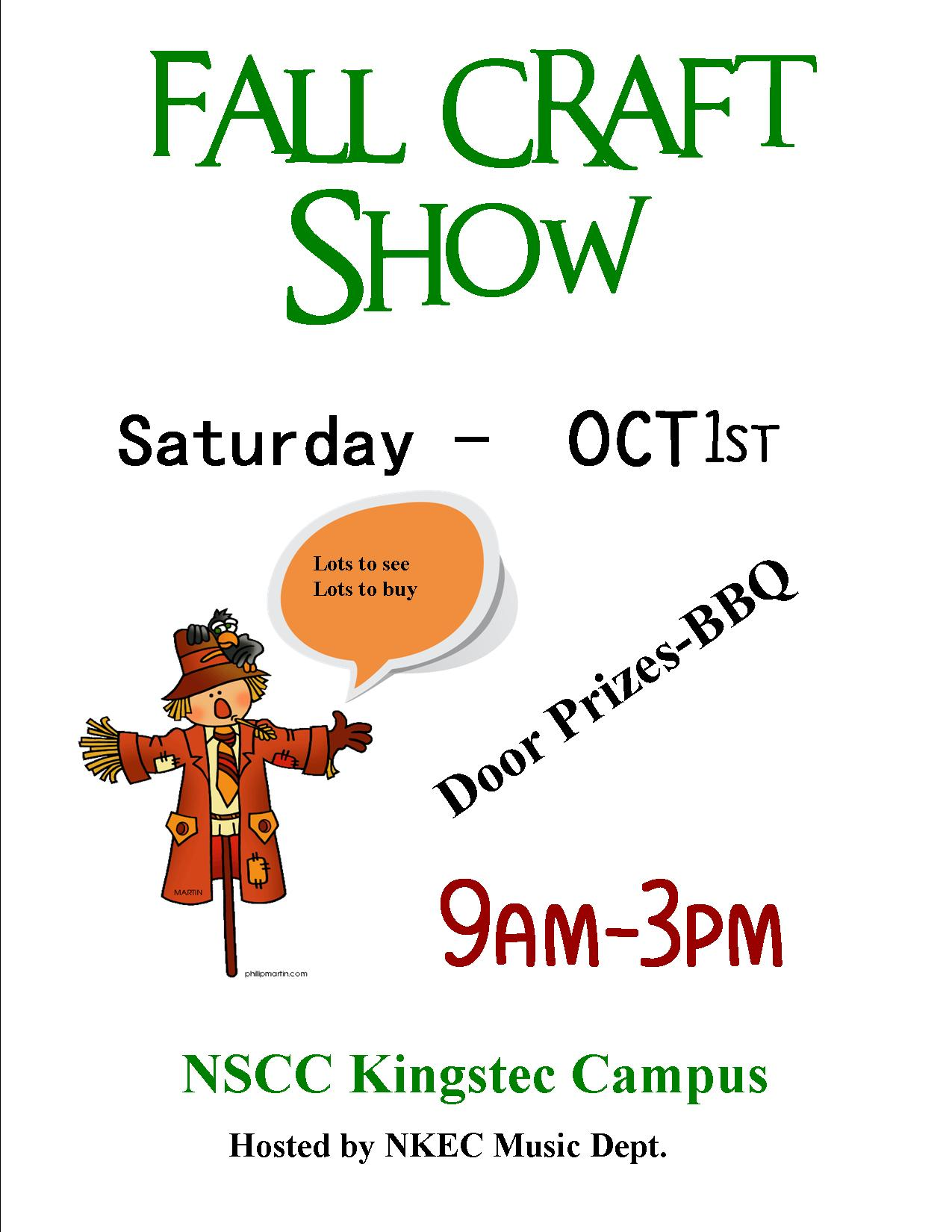 Fall Craft Show At NSCC Kingstec Campus Kentville October 1 2016 9am 