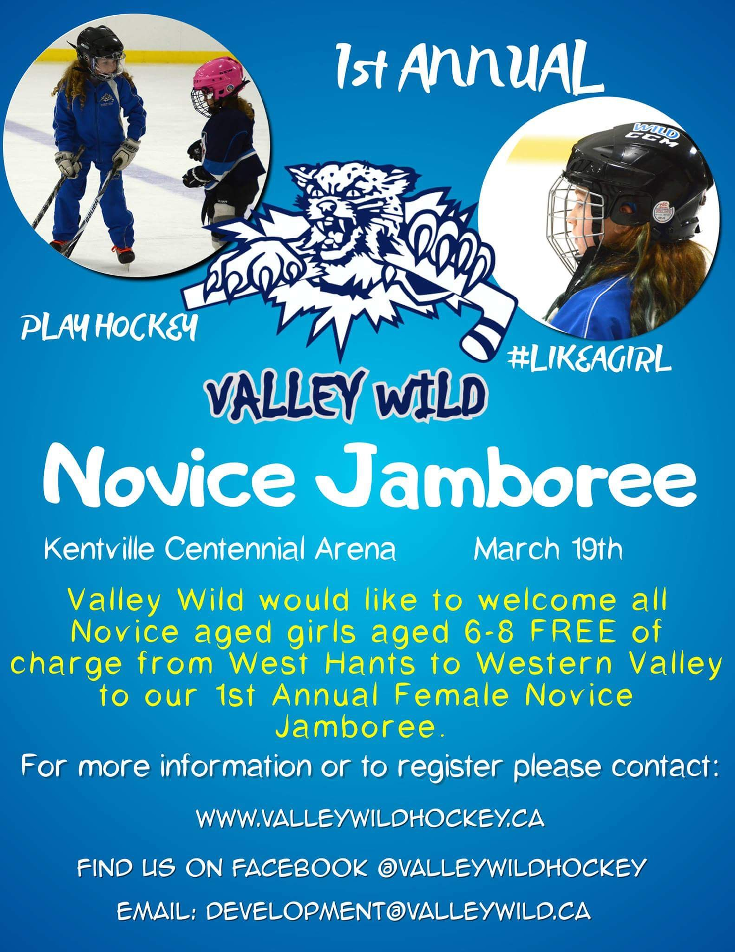 Girls Hockey Jamboree at Centennial Arena, Kentville (March 19, 2017 8pm)