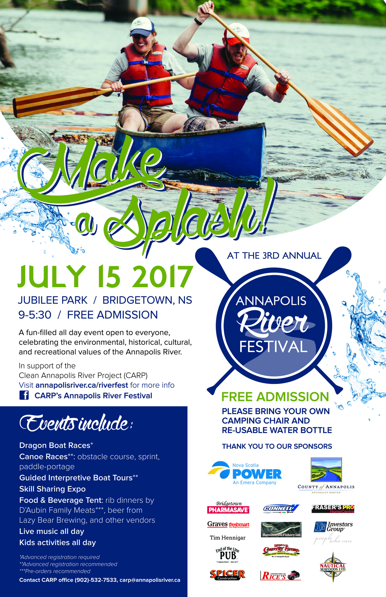 Annapolis River Festival at Jubilee Park, Bridgetown (July 15, 2017 9am)