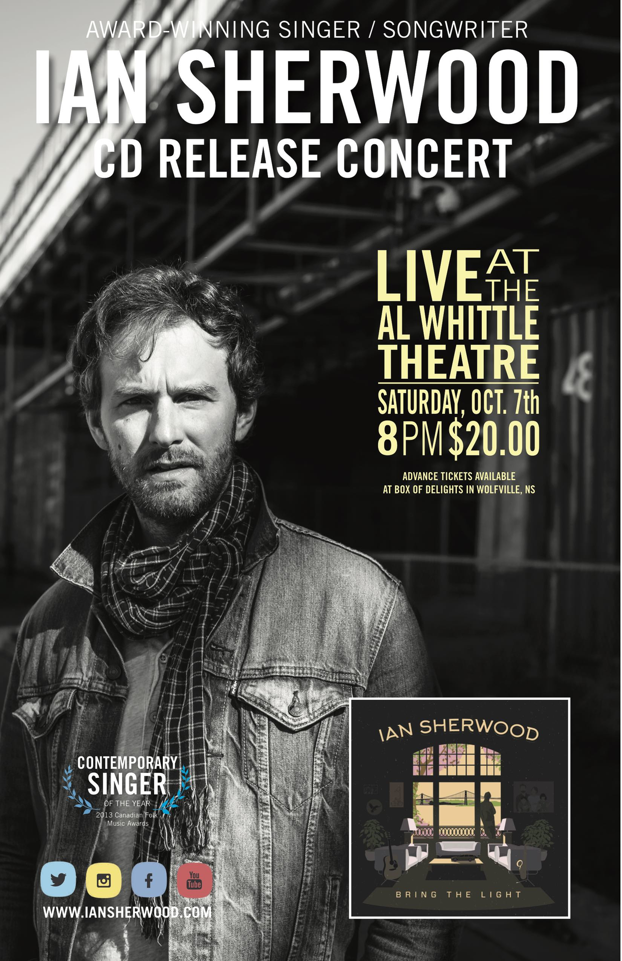 Ian Sherwood CD release show at Al Whittle Theatre, Wolfville (October ...