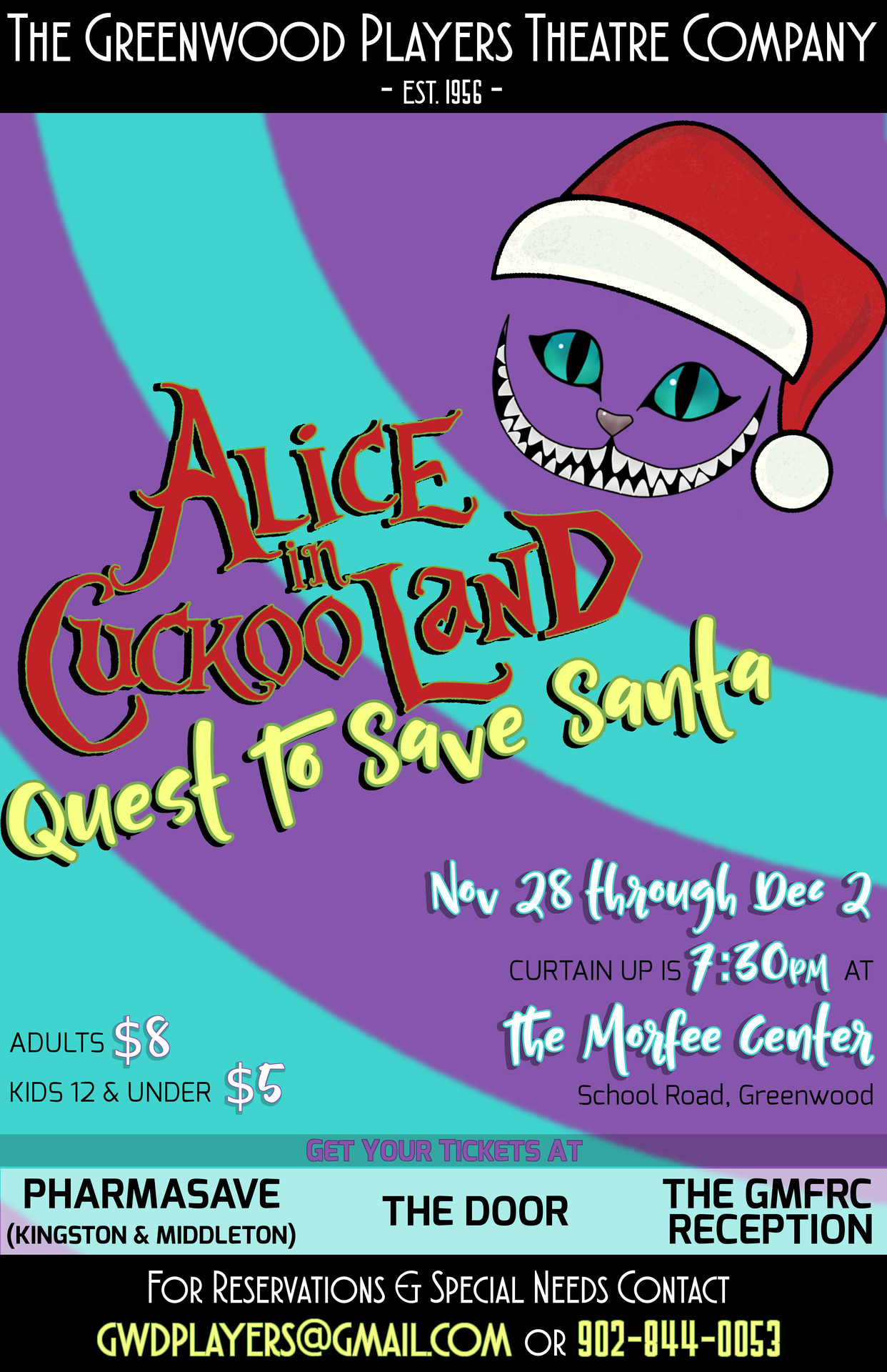 Alice in Cuckoo Land at AVM Morfee Center, Greenwood (December 1, 2017 730pm)