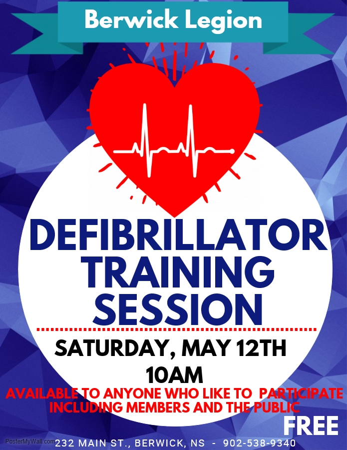 Defibrillator Training Session at Royal Canadian Legion, Berwick (May
