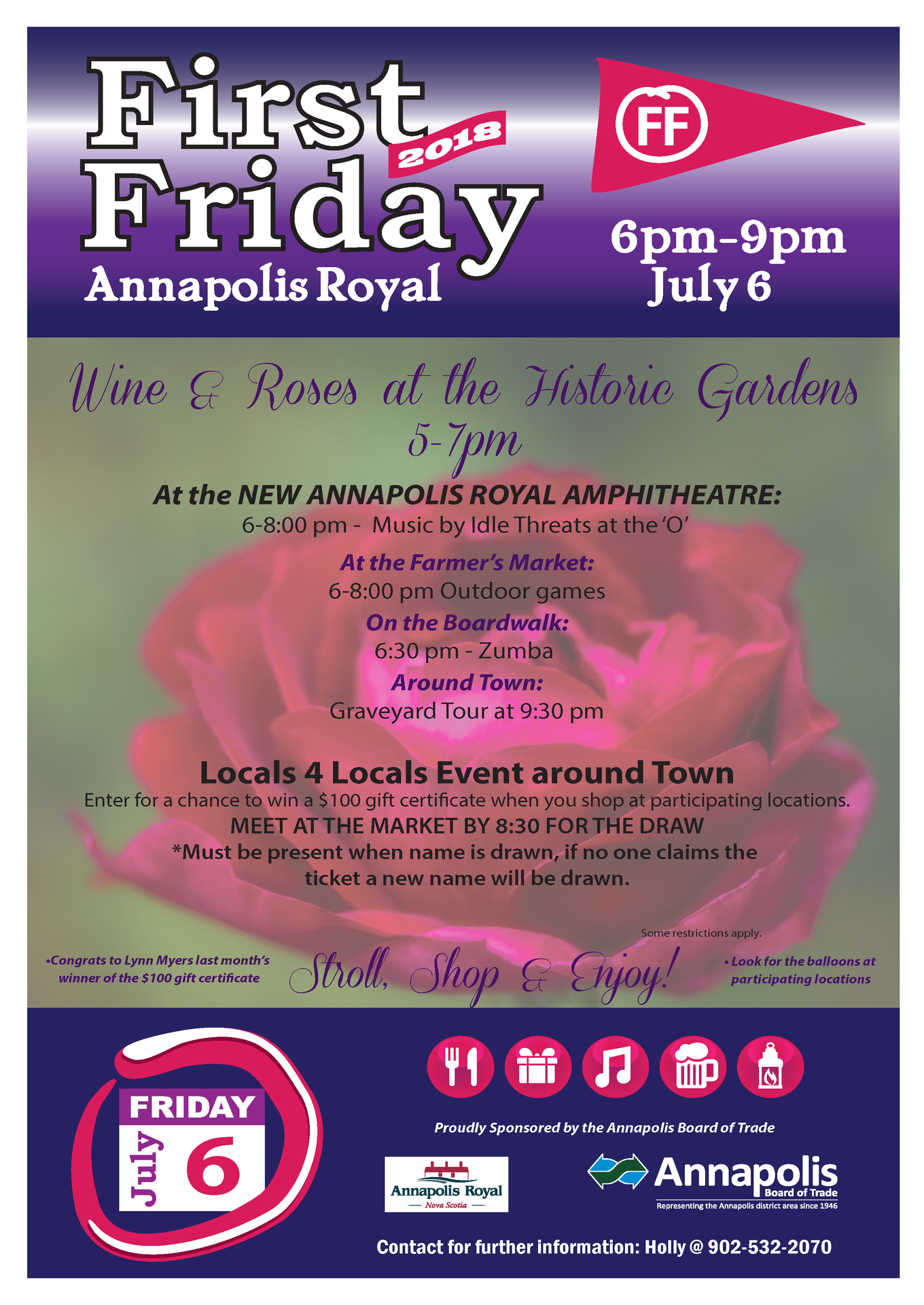 First Friday at Downtown, Annapolis Royal (July 6, 2018 6pm)