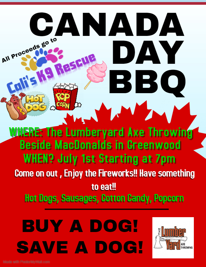 Cali's K9 Rescue BBQ at The LumberYard Axe Throwing, Greenwood (July 1