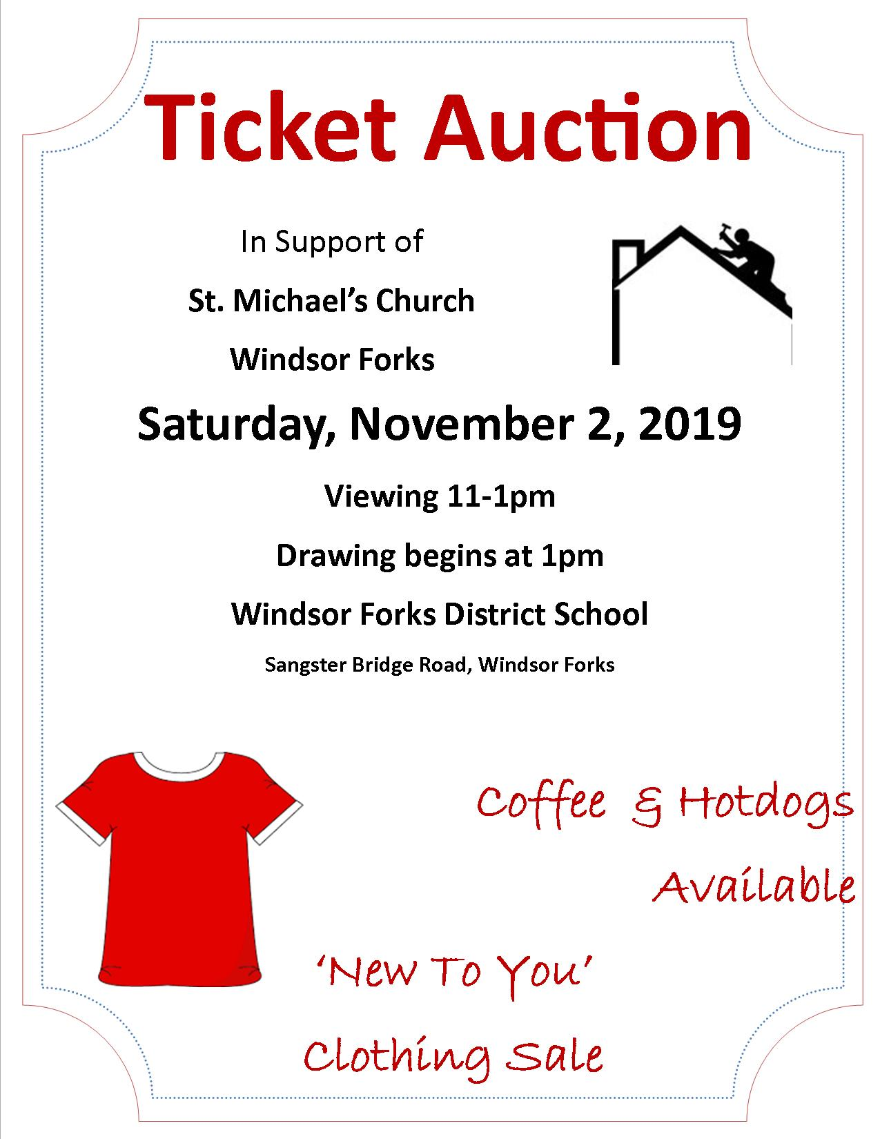 Ticket Auction at Windsor Forks District School, Windsor Forks