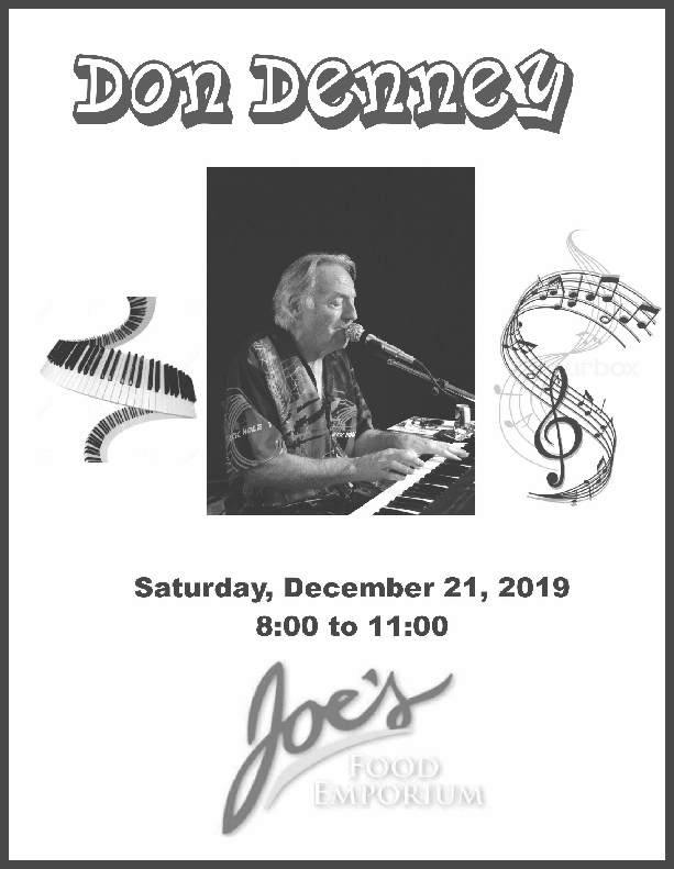 Don Denney at Joe's Food Emporium, Wolfville (December 21, 2019 8pm)