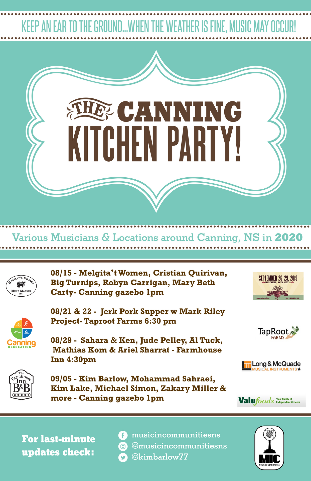 Canning Kitchen Party Minifest At Bruce Spicer Park Canning August 16 2020 1pm