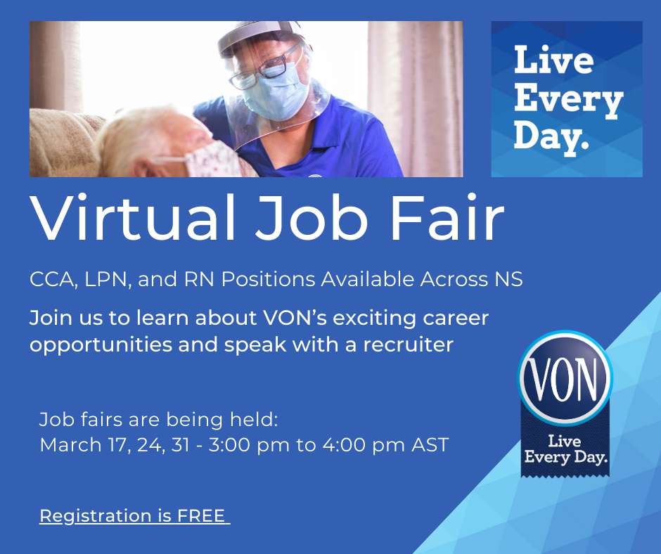 VON Job Fair at Virtual, Annapolis Valley (March 17, 2021 3pm)