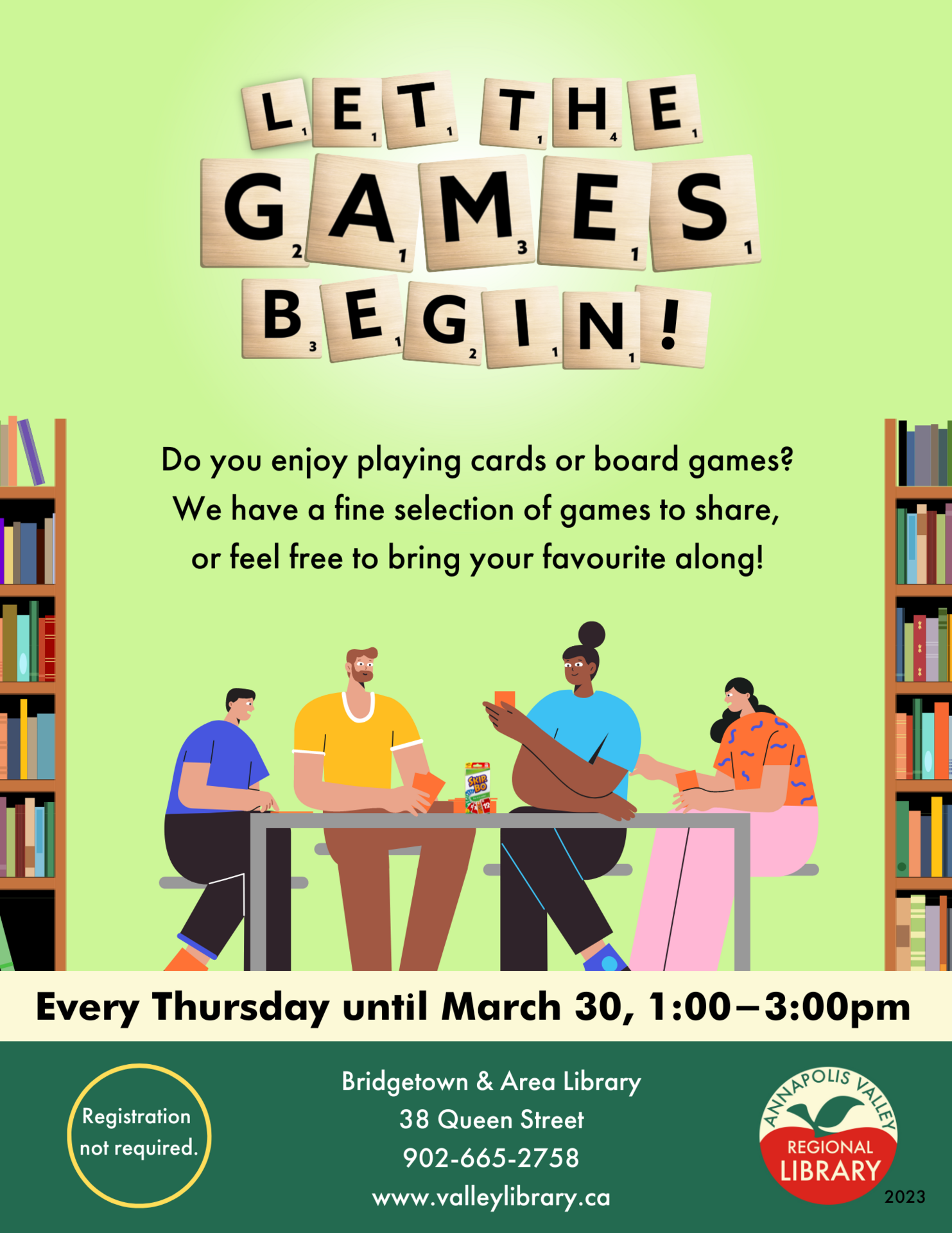 Let the Games Begin at Bridgetown & Area Library, Bridgetown (February 9,  2023 1pm)