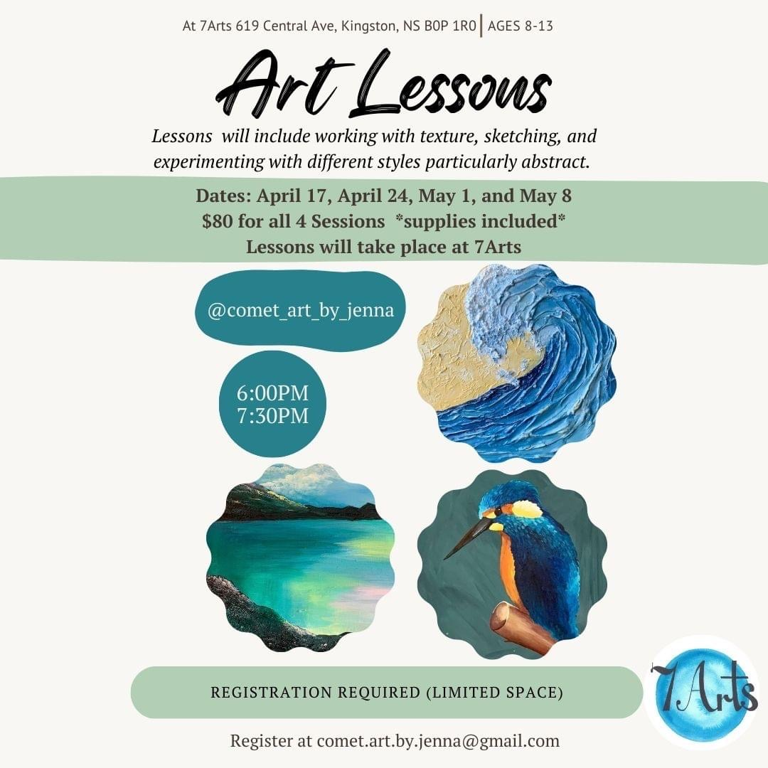 Art Lessons at 7 Arts, Greenwood (May 8, 2023 6pm)