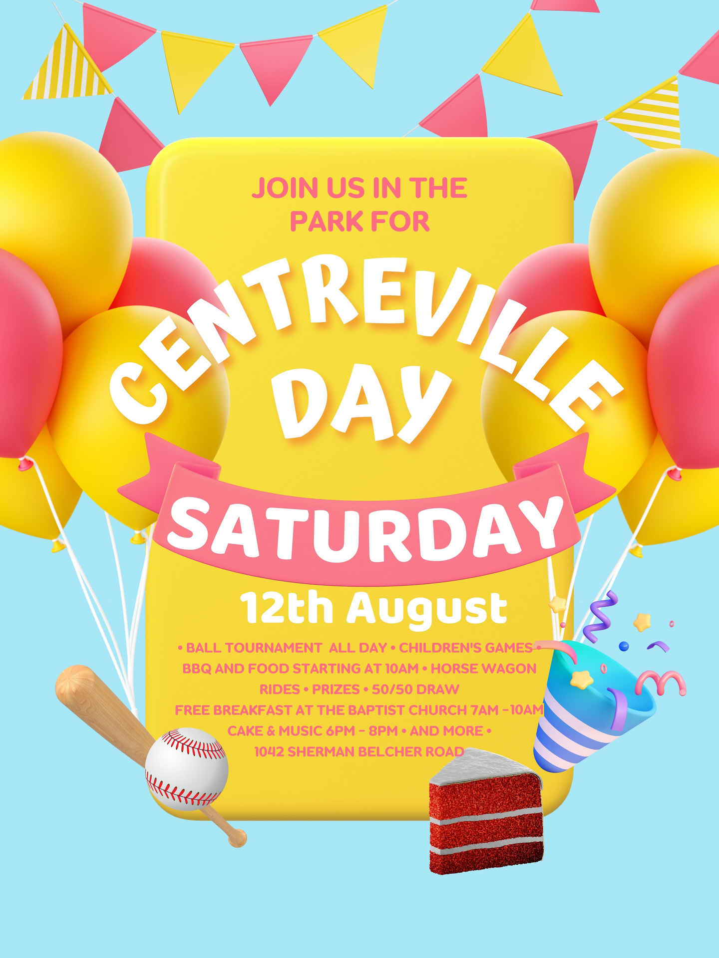 Centreville Day at Centerville Park, Centerville (August 12, 2023 7am)