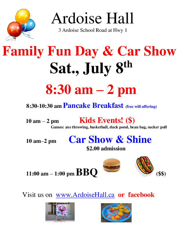 Fun Day & Car Show at Ardoise Community Recreation Centre, Ardoise