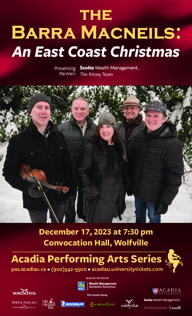 Barra MacNeils' An East Coast Christmas at Convocation Hall, Wolfville