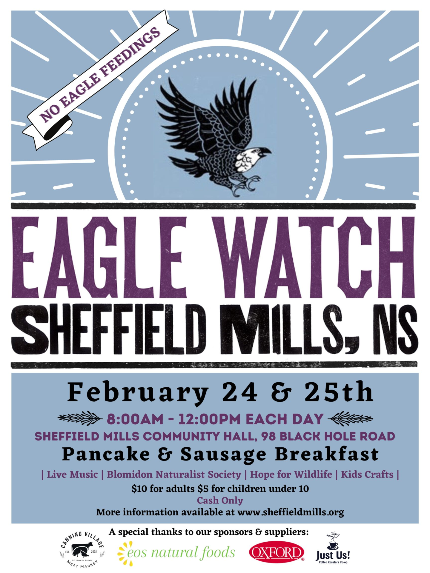 Memorial Eagle Watch Breakfast at The Sheffield Mills Community Hall