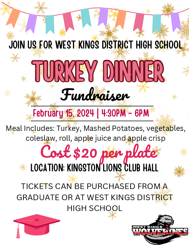 Turkey Dinner at Lions Club, Kingston (February 15, 2024 430pm)