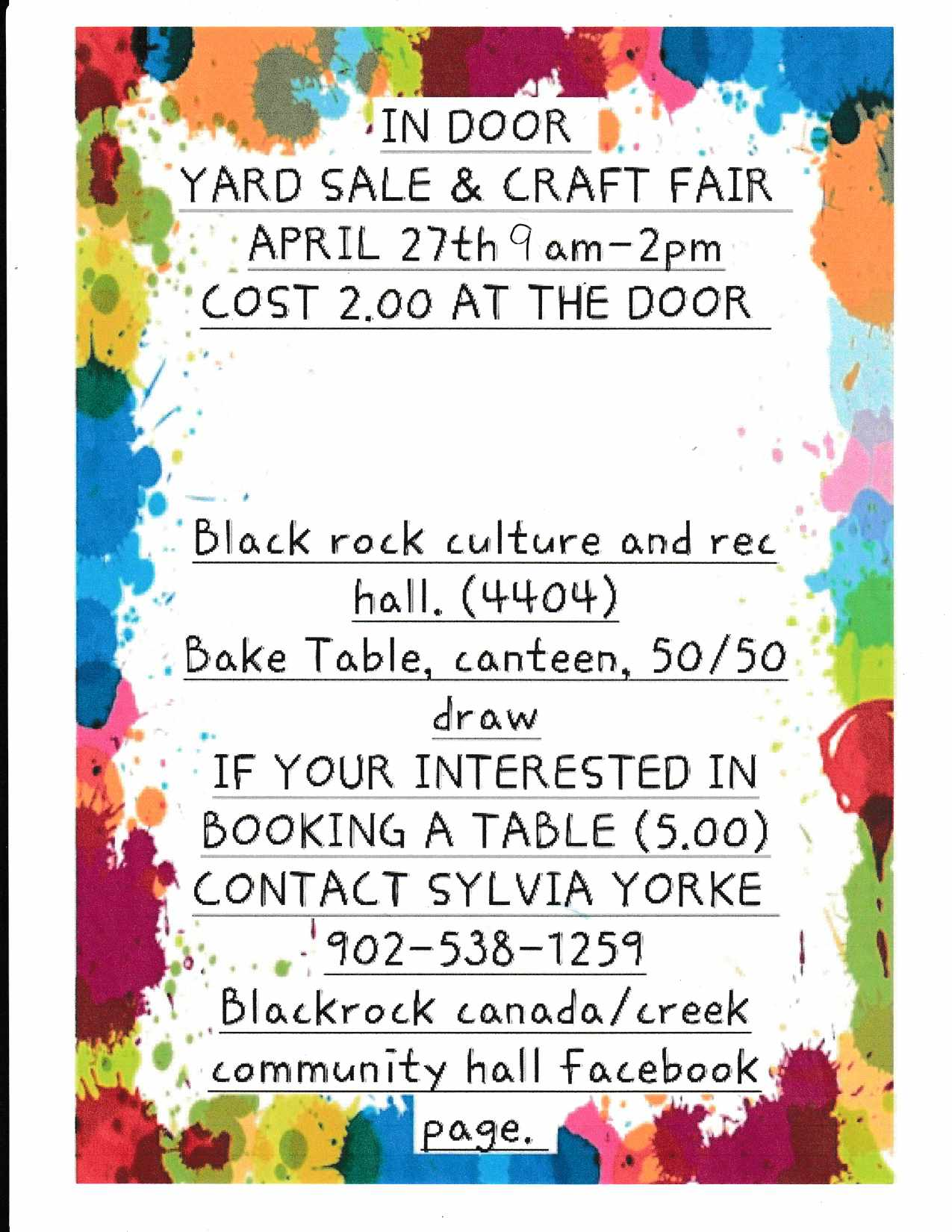Yard Sale / Craft Sale at Black Rock Culture and Recreation Hall, Black ...