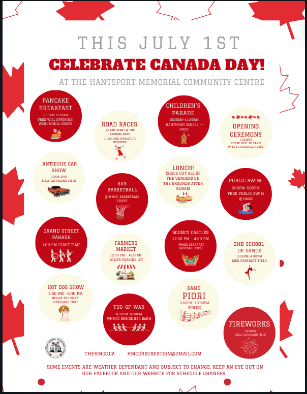 HMCC Canada Day Celebration at Hantsport Memorial Community Centre ...