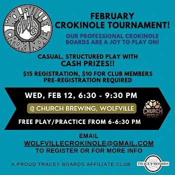 Poster for Recreational Crokinole Tournament