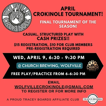 Poster for Recreational Crokinole Tournament