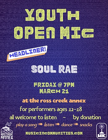 Poster for Youth Open Mic