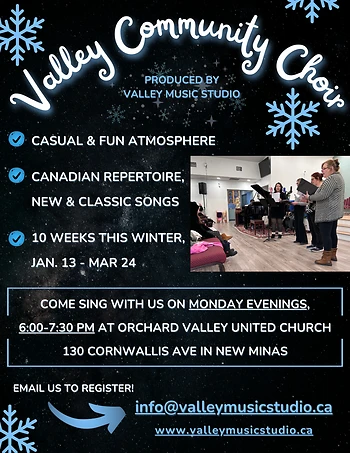 Poster for Valley Community Choir