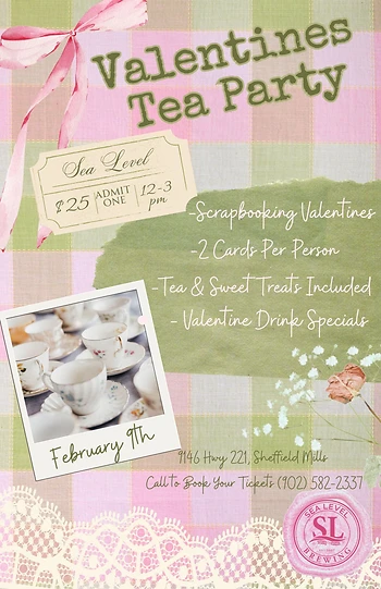 Poster for Valentine's Tea Party & Card Workshop