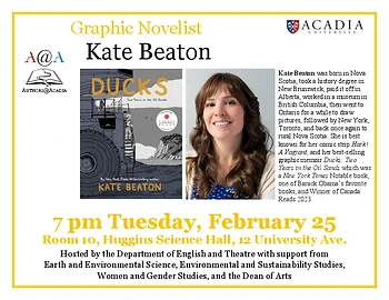 Poster for Authors@Acadia presents Kate Beaton