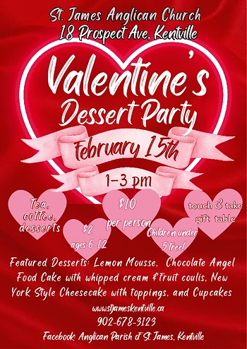 Poster for Valentine's Dessert Party