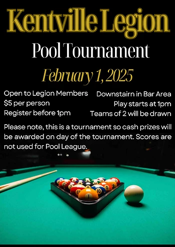 Poster for Pool Tournament