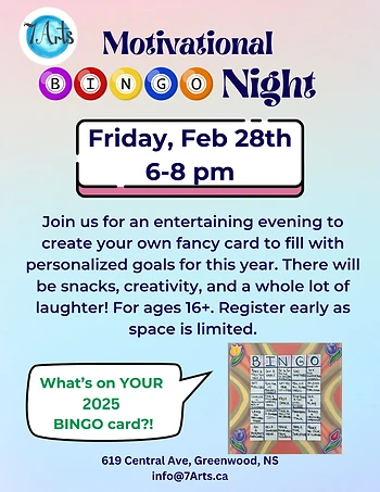 Poster for Motivational BINGO Night