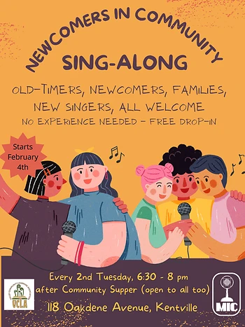 Poster for Newcomers In Community Singalong