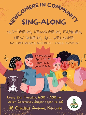 Poster for Newcomers In Community Singalong