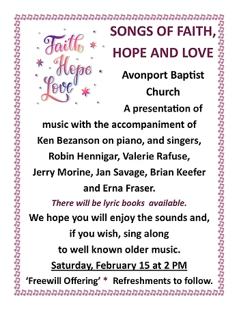 Poster for Songs of Faith, Hope and Love