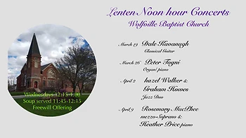 Poster for Lenten Noon Hour Concerts