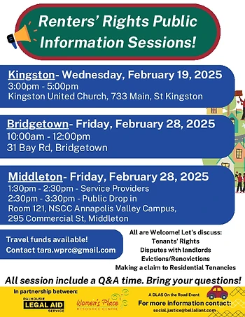 Poster for Renters’ Rights Public Information Session