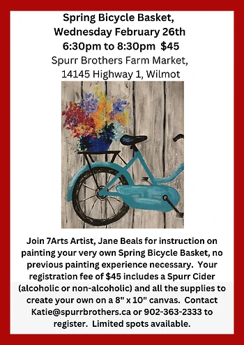 Poster for Spring Bicycle Basket Paint Night