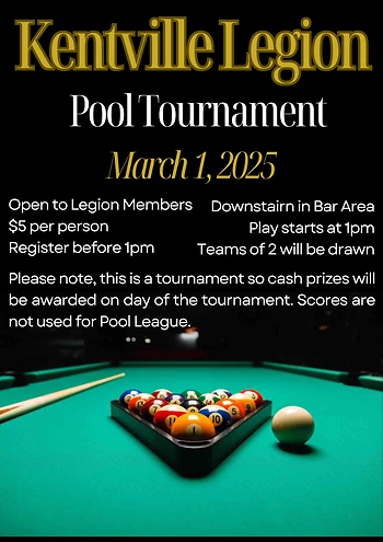 Poster for Pool Tournament