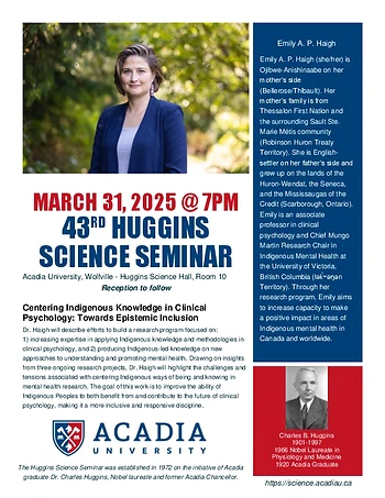 Poster for 43rd Huggins Science Seminar