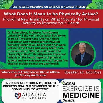 Poster for What does it mean to be physically active? featuring Dr. Bob Ross