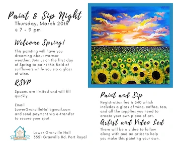 Poster for Paint & Sip Night