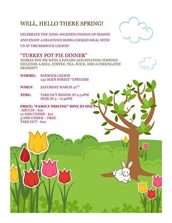 Poster for Turkey Pot Pie Dinner