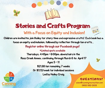 Poster for Stories and Crafts Program