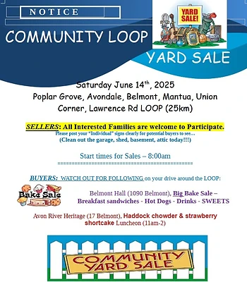 Poster for Community Loop Yard & Bake Sale