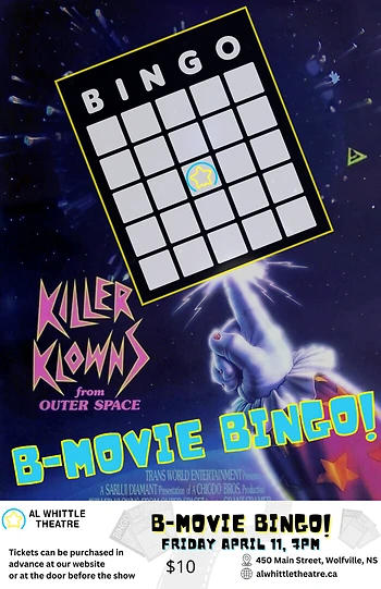 Poster for B-MOVIE BINGO - Killer Klowns From Outer Space
