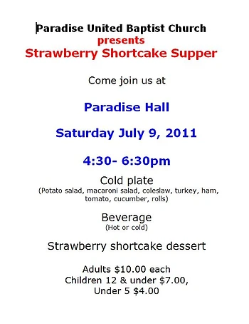 Poster for Strawberry Shortcake Supper